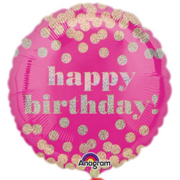 Folieballon Happy Birthday dotty (43cm)
